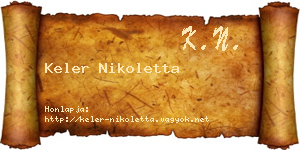 Keler Nikoletta névjegykártya