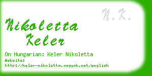 nikoletta keler business card